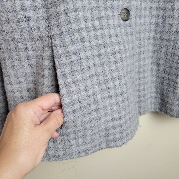 Jones New York Vintage Plaid Wool Blazer Gray Size 14 - Picture 5 of 9